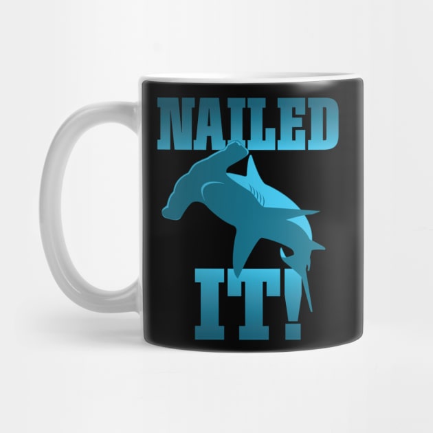 Funny Skateboarder Stuff - Faded Nailed It Hammerhead Shark graphic by Vector Deluxe